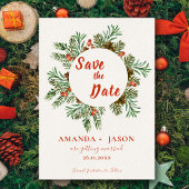 赤素朴果実クリスマスウェディング日付を保存 ポストカード
