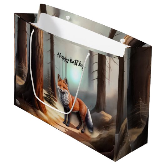 赤素朴水カラーキツネ ラージペーパーバッグ (正面アングル)