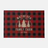 赤素朴水牛の格子林パーソナライズされた ドアマット (正面)