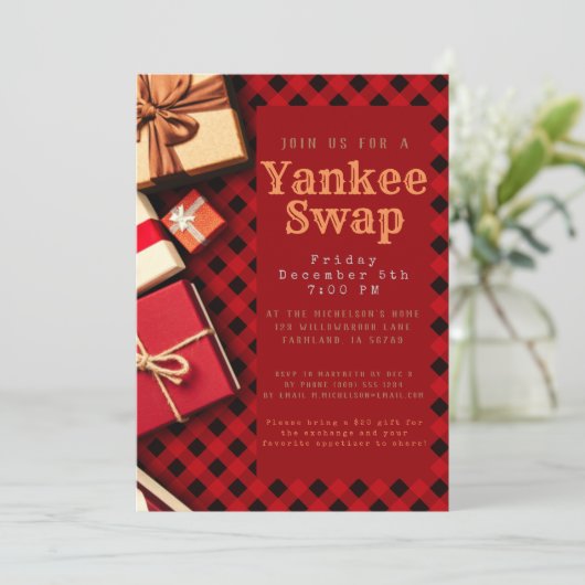 赤素朴水牛チェックギフト交換フェスティバル 招待状 (スタンド正面)