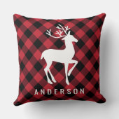 赤素朴水牛プレイドトインデアモノグラム クッション (裏面)