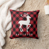 赤素朴水牛プレイドトインデアモノグラム クッション (ブランケット)