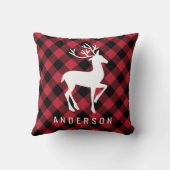 赤素朴水牛プレイドトインデアモノグラム クッション (裏面)