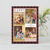 赤素朴水牛プレイド4写真コラージュ シーズンカード (スタンド正面)