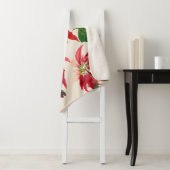 赤素朴水色ポインセチアフローラ緑 シェルパブランケット (インサイチュ)