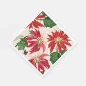 赤素朴水色ポインセチアフローラ緑 スタンダードランチョンナプキン (角)