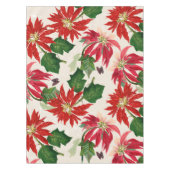 赤素朴水色ポインセチアフローラ緑 テーブルクロス (正面)
