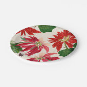 赤素朴水色ポインセチアフローラ緑 ペーパープレート (アングル)