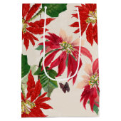赤素朴水色ポインセチアフローラ緑 ミディアムペーパーバッグ (裏面)