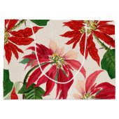 赤素朴水色ポインセチアフローラ緑 ラージペーパーバッグ (裏面)