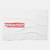 赤素朴消防士マンリーカッコいい キッチンタオル (横)