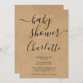 赤素朴男女兼用ちゃんシャワー 招待状 (正面/裏面)