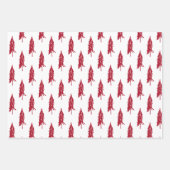 赤素朴白と黒のクリスマスツリー ラッピングペーパーシート (正面3)