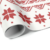 赤素朴白のセーター模様の包み紙 ラッピングペーパー (ロールコーナー)