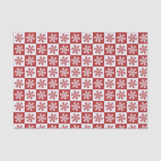 赤素朴白スノーフレーク模様クリスマス 薄葉紙 (正面)