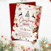 赤素朴白フェスティバルエレガントクリスマス 招待状