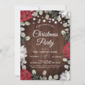 赤素朴白フローラライトクリスマスパーティー 招待状 (正面)