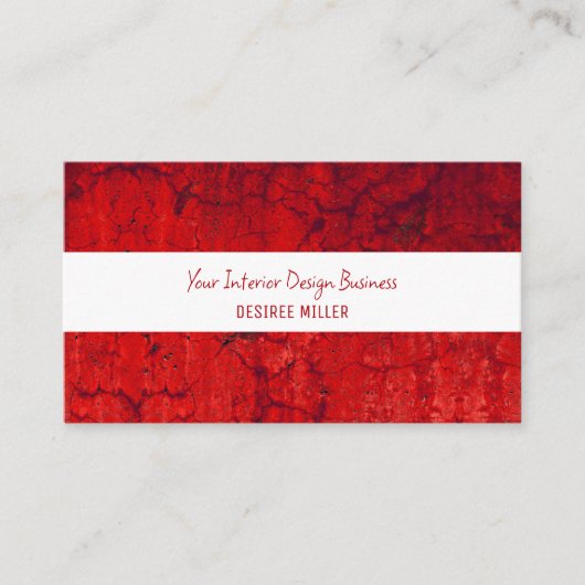 赤素朴白ヴィンテージテクスチャ 名刺 (正面)