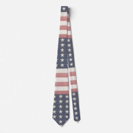 赤素朴白・青ヴィンテージ国旗 ネクタイ