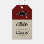 赤素朴祝い院長卒業 ギフトタグ (正面)