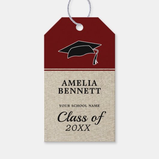 赤素朴祝い院長卒業 ギフトタグ (正面)