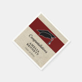 赤素朴祝い院長卒業 スタンダードカクテルナプキン (角)