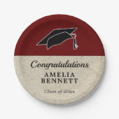 赤素朴祝い院長卒業 ペーパープレート (正面)