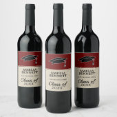 赤素朴祝い院長卒業 ワインラベル (ボトル)