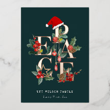 赤素朴緑の白い平和のクリスマスリーフ