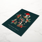 赤素朴緑の白い平和のクリスマスリーフ 箔シーズンカード (回転した状態)