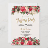 赤素朴緑フローラ冬のクリ企業のスマス 招待状 (正面)