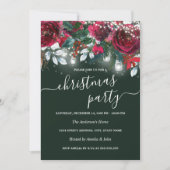 赤素朴緑フローラ輝くクリスマスパーティー 招待状 (正面)