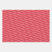 赤素朴緑ブラックウォッチプレイドメリークリスマス ラッピングペーパーシート (正面2)