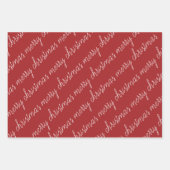 赤素朴緑メリークリスマスオーナメント ラッピングペーパーシート (正面2)