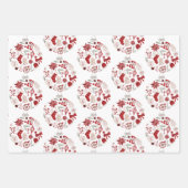 赤素朴緑メリークリスマスオーナメント ラッピングペーパーシート (正面)