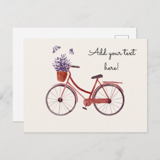 赤素朴自転車 ポストカード (正面/裏面)