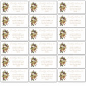 赤素朴色 |オレンジのフローラ結婚のゲストアドレス シール (正面)