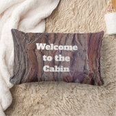 赤素朴茶色の木の樹皮ウェルカムキャビン ランバークッション (ブランケット)