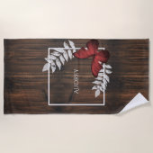 赤素朴蝶ビーチタオル ビーチタオル (正面)