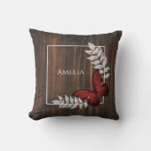 赤素朴蝶装飾用クッション クッション (正面)