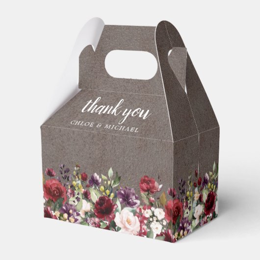 赤素朴赤面ピンクローズフローラ結婚ズ フェイバーボックス (裏面サイド)