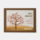 赤素朴金ゴールドアップルツリー秋 ドアマット (正面)