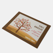 赤素朴金ゴールドアップルツリー秋 ドアマット (アングル)