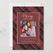 赤素朴金ゴールドメリークリスマス2枚の写真 シーズンカード (正面)