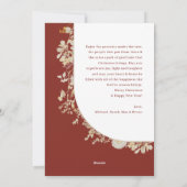 赤素朴金ゴールドリースフォトクリスマスカード シーズンカード (裏面)