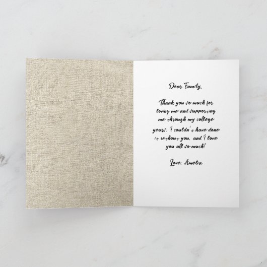 赤素朴院長卒業式 カード (内部)