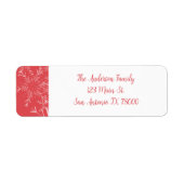 赤素朴雪片差出人住所 ラベル (正面)