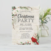 赤素朴鳥の冬の緑の樺の木パーティー 招待状 (スタンド正面)