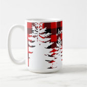 赤素朴黒の格子縞、ミニマリストの松 コーヒーマグカップ (左)