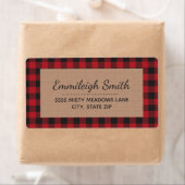 赤素朴黒クリスマス水牛プレイドクラフト ラベル (インサイチュ)